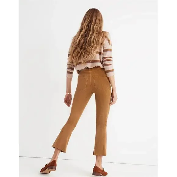 Madewell Cali Demi-Boot Jeans: Corduroy Edition Size 24 in Burnished Cedar - Picture 3 of 14